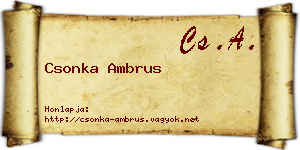 Csonka Ambrus névjegykártya